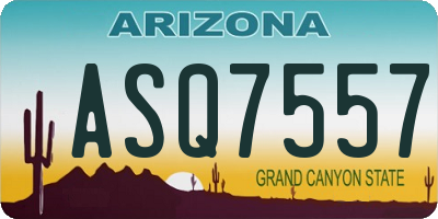 AZ license plate ASQ7557