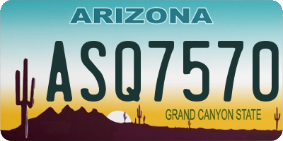 AZ license plate ASQ7570