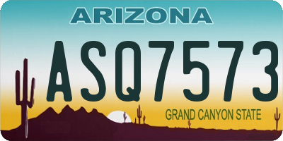 AZ license plate ASQ7573