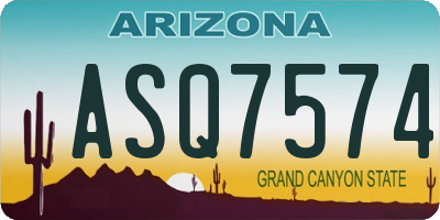 AZ license plate ASQ7574