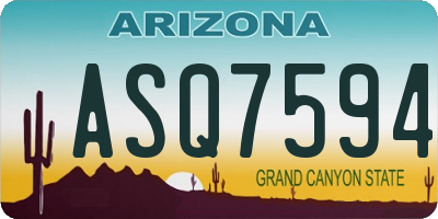AZ license plate ASQ7594