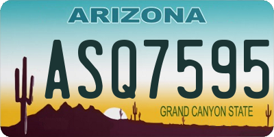 AZ license plate ASQ7595