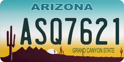 AZ license plate ASQ7621