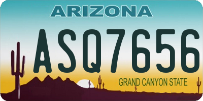 AZ license plate ASQ7656