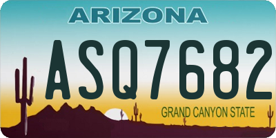 AZ license plate ASQ7682