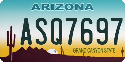 AZ license plate ASQ7697