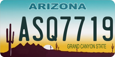 AZ license plate ASQ7719