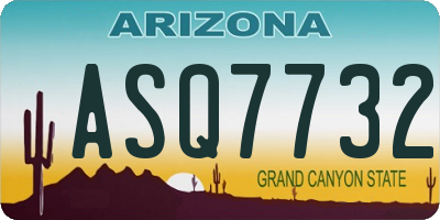 AZ license plate ASQ7732