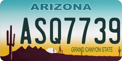 AZ license plate ASQ7739