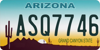 AZ license plate ASQ7746