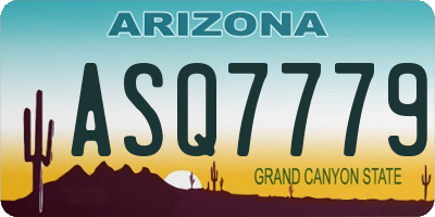 AZ license plate ASQ7779