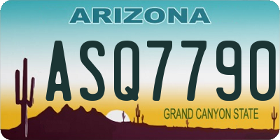 AZ license plate ASQ7790