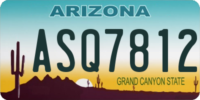 AZ license plate ASQ7812