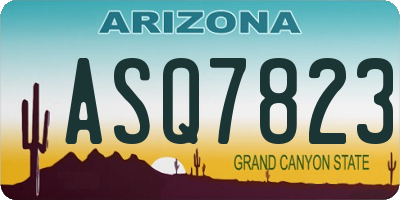 AZ license plate ASQ7823