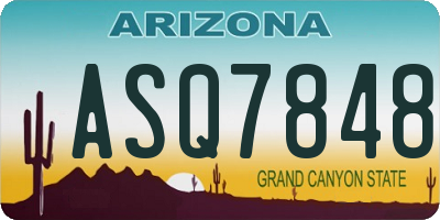AZ license plate ASQ7848