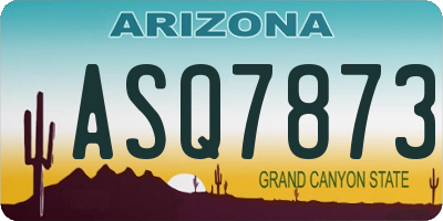 AZ license plate ASQ7873