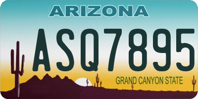AZ license plate ASQ7895