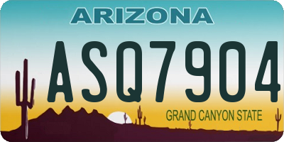 AZ license plate ASQ7904