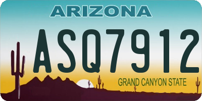 AZ license plate ASQ7912
