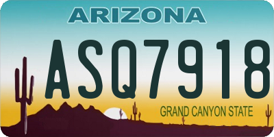 AZ license plate ASQ7918
