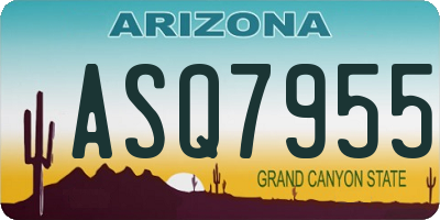 AZ license plate ASQ7955