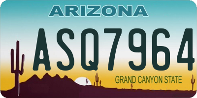 AZ license plate ASQ7964