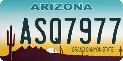 AZ license plate ASQ7977
