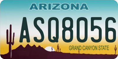 AZ license plate ASQ8056