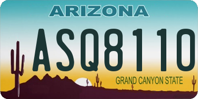 AZ license plate ASQ8110