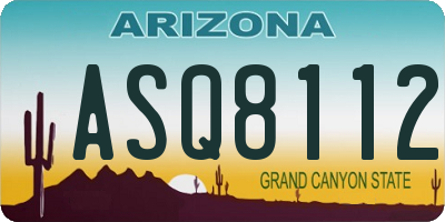 AZ license plate ASQ8112