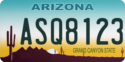 AZ license plate ASQ8123