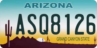AZ license plate ASQ8126