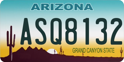 AZ license plate ASQ8132