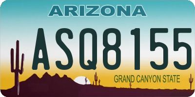 AZ license plate ASQ8155