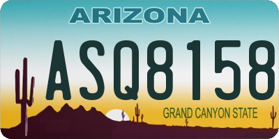 AZ license plate ASQ8158