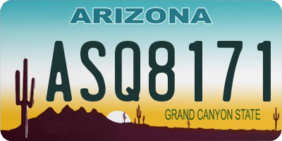 AZ license plate ASQ8171