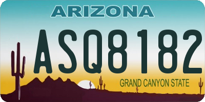 AZ license plate ASQ8182