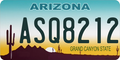 AZ license plate ASQ8212