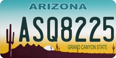 AZ license plate ASQ8225
