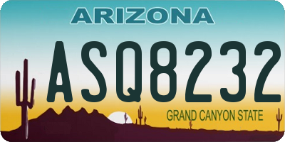 AZ license plate ASQ8232