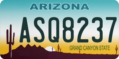 AZ license plate ASQ8237