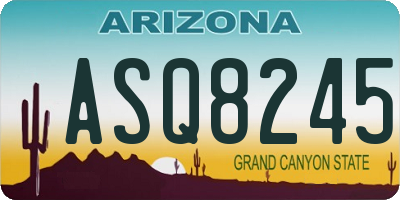 AZ license plate ASQ8245