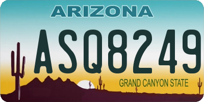 AZ license plate ASQ8249