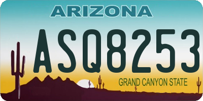 AZ license plate ASQ8253