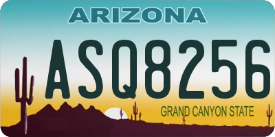 AZ license plate ASQ8256