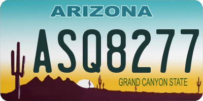 AZ license plate ASQ8277
