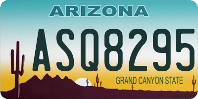 AZ license plate ASQ8295