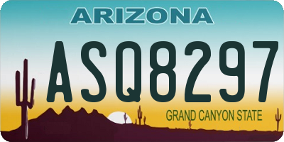 AZ license plate ASQ8297