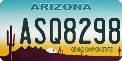 AZ license plate ASQ8298