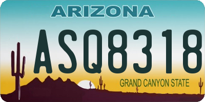 AZ license plate ASQ8318